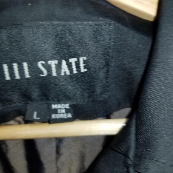 111 State Jacket Large All Weather Black Coat Dress Rain - Picture 2 of 7